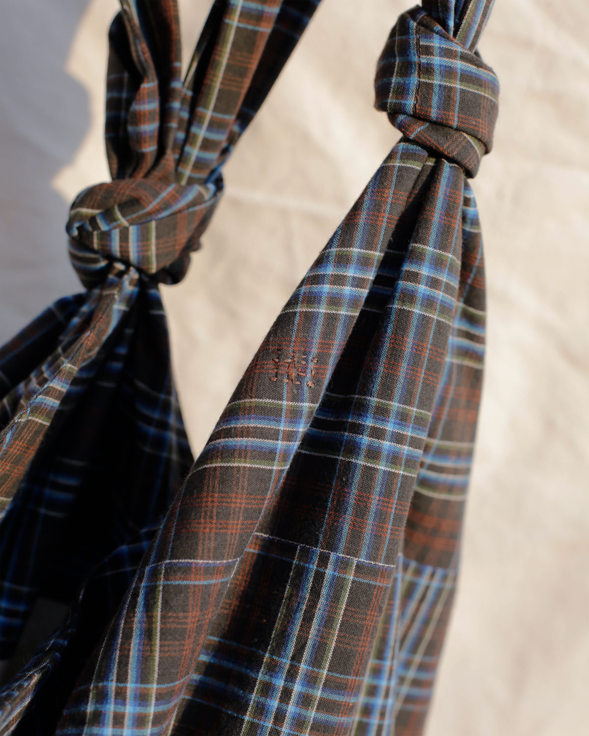 Baluchon sac du marché - coton carreaux français